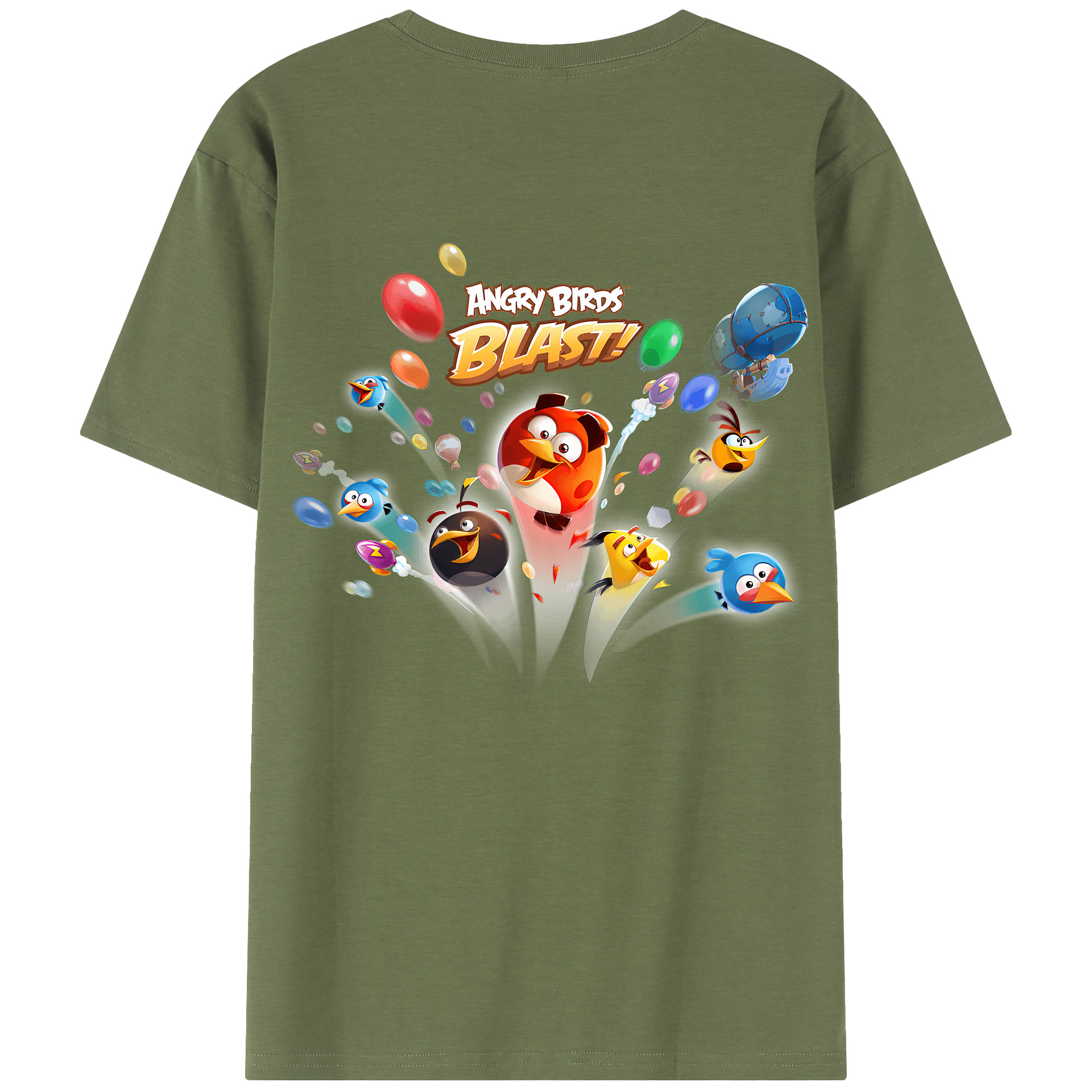 （画像用） Angry Birds アングリーバード 綿100％半袖Tシャツ（背面プリント）